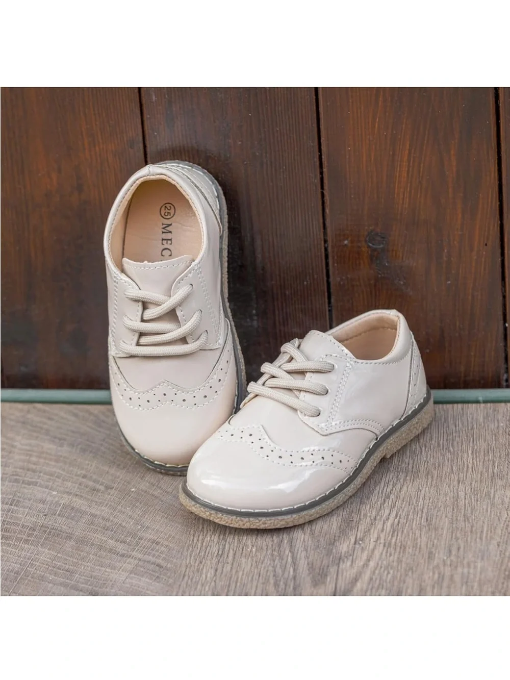 Classic Kids Lace-Up Brogue Shoes in Cream. Boys. Or girl. Unisex